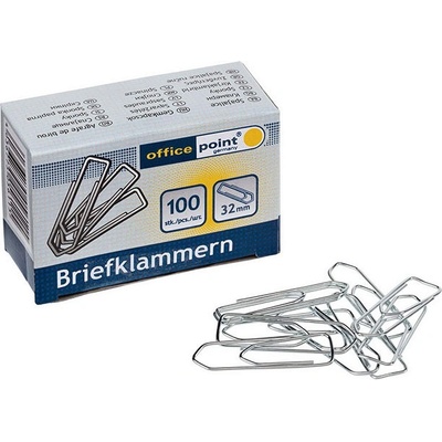 Кламери никелирани 32 mm Office Point 100 бр (1903005-1403210-00)