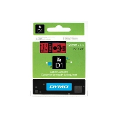 Originální páska Dymo, 45017, S0720570, černý tisk/červený podklad, 7m, 12mm, D1