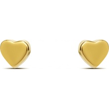 Moosuo pozlacené náušnice Heart gold ORT300060