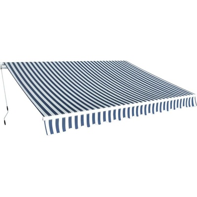 Petrashop Skládací markýza na ruční ovládání 350 cm modro-bílá