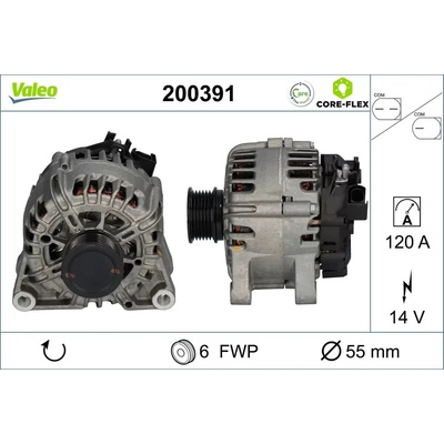 VALEO Alternátor VALEO CORE-FLEX VA 200391