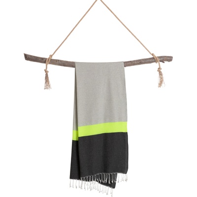 Hello Towels Памучна кърпа в кутия Hello Towels - Neon, 100 х 180 cm, зелено-черна (10782)