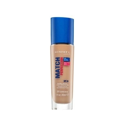 Rimmel London Match Perfection 24HR SPF20 Foundation 201 Classic Beige tekutý make-up pro sjednocenou a rozjasněnou pleť 30 ml