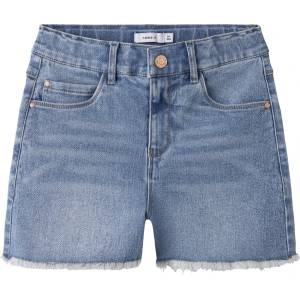 Name it Детски дънки Name it Kid's Rose HW Mom Denim Shorts Jeans - Medium Blue Denim - размер 140 (EU) (701-4704-0319)