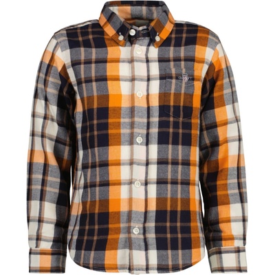Gant košile Checked Relaxed Ls Shirt hnědá – Sleviste.cz
