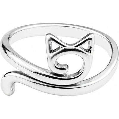 Solla Silver Cat dámsky medený prsteň mačka strieborný CH Z PR54