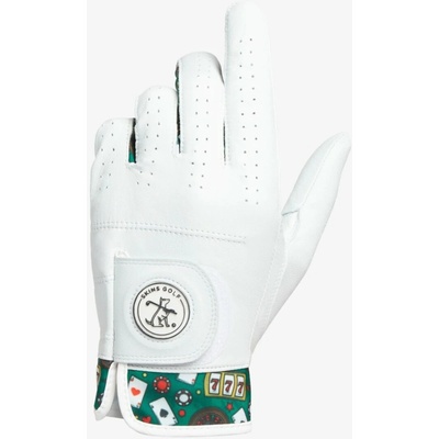 Skins Cabretta Casino Royale Mens Golf Glove Levá Bílá M/L