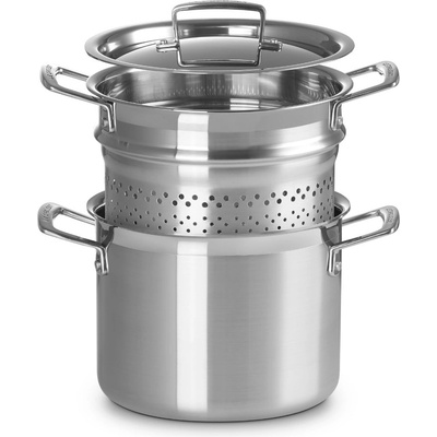 Le Creuset Тенджера за спагети CLASSIC 20 см, 5 л, сребърен, неръждаема стомана, Le Creuset (LECR96200520001000)