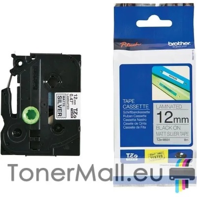 Brother Tape Black on Silver (Matt) Brother TZ-M931