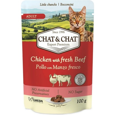 Chat & Chat Adult Cat Chicken with Beef 100 g