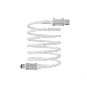 Havit CB6298 - Магнитен USB тип C-Lightning кабел, 1 м (бял) (CB6298)