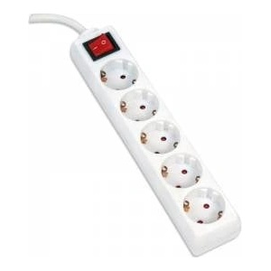 Platinet extension cord power strip 1.5m 16a 5 socket type f german white [43702]