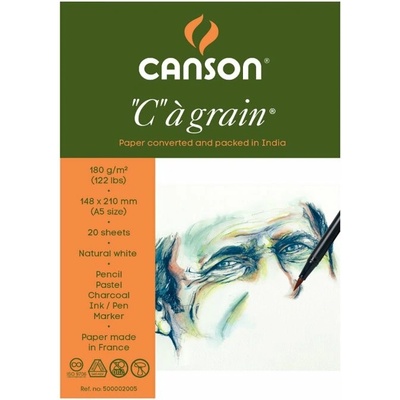 Canson C a grain skicár 180 g/m² 30 listov A5 jemnozrnný lepený