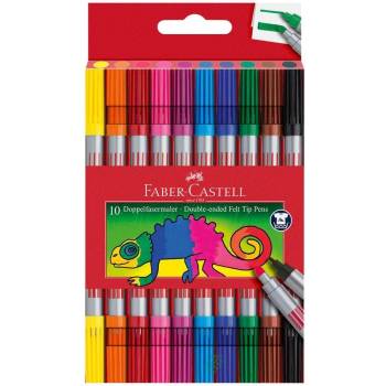 Faber-Castell Флумастери, двойни, 10 цвята (1010180175)