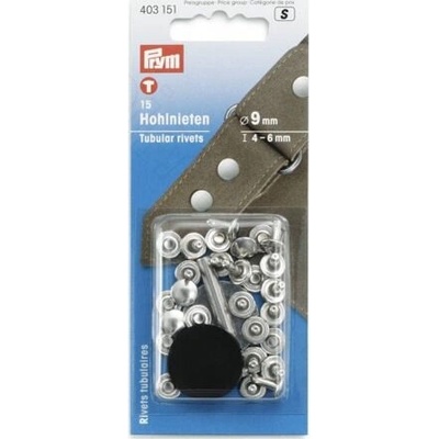 Duté nýty mosazné s aplikátorem - PRYM varianta Ø 9,0mm pro materiál 4-6mm