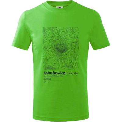 Milešovka vrstevnice v obdélníku Tričko dětské bavlněné Apple Green