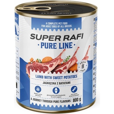 Super Rafi Pure Line Vlhké krmivo pre psa jahňacie s batátmi 800 g