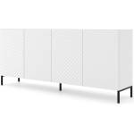 BIM Furniture Комод SURF 4D 200 cm, бял мат, черни крака (SURFCAB200WBLEGS)