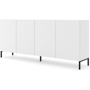 BIM Furniture Комод SURF 4D 200 cm, бял мат, черни крака (SURFCAB200WBLEGS)