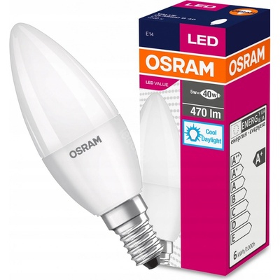Osram LED VALUE CL B FR 40 5,7W/865 E14 6500K studená biela