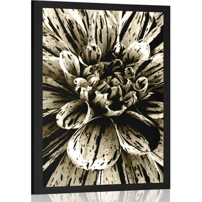 Plakát exotická dálí v sépiovém provedení - 20x30 black
