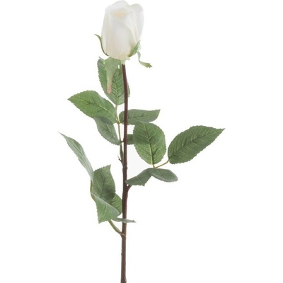 Dekorace umělá bílá růže poupě Anice - 74 cm - J-Line by Jolipa