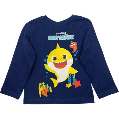 EPlus Тениска за момче с дълги ръкави - Baby Shark синя Размер - деца: 116