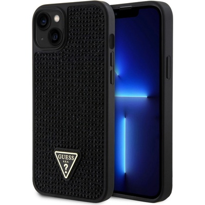 Guess Rhinestones Triangle Metal Logo iPhone 15 Plus černé