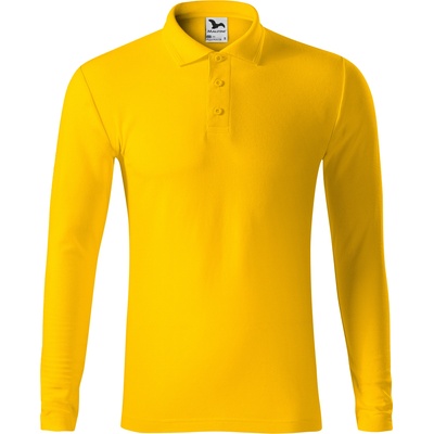 MALFINI Malfini pique polo ls 221 / Мъжка поло риза с дълъг ръкав - жълта xxxl (2210418)