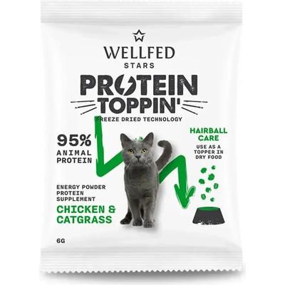WELLFED Протеинов топинг на прах с пилешко и котешка трева, 6 гр