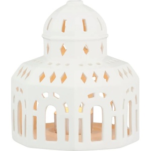 Kähler Свещник за чаена свещ URBANIA TIVOLI GLASSALEN, къщичка, бял, Kähler (KHL691074)