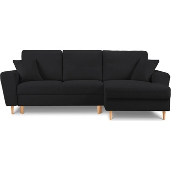 Cosmopolitan Design Черен разтегателен ъглов диван с място за съхранение от прежда с примки от букле (десен ъгъл) Kyoto - Cosmopolitan Design (COS_RCF_67_F1_KYOTO3)