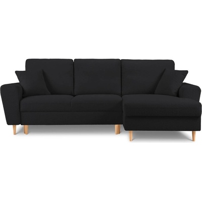 Cosmopolitan Design Черен разтегателен ъглов диван с място за съхранение от прежда с примки от букле (десен ъгъл) Kyoto - Cosmopolitan Design (COS_RCF_67_F1_KYOTO3)