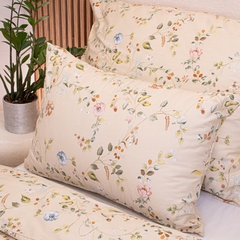 Takoy bavlna ťahavé kvety na béžovej HT-00732 50 x 70 cm