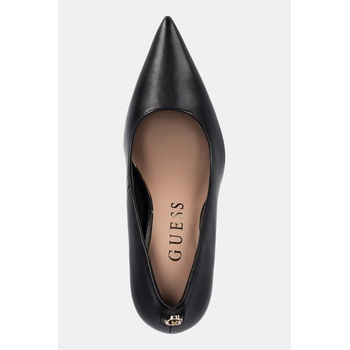Guess Кожени обувки с тънък ток Guess PRINDY (FLFPRN.LEA08.BLACK)