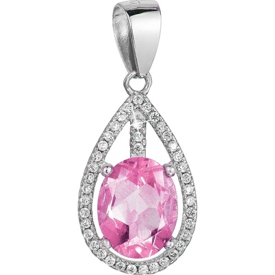Pavona Stříbrný přívěsek slza růžový zirkon 14034.3 rose