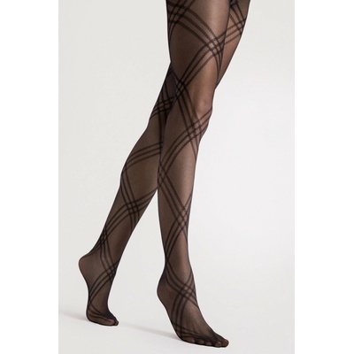 Fiore Vzorované silonky Tess 30 DEN Černá – Zboží Mobilmania