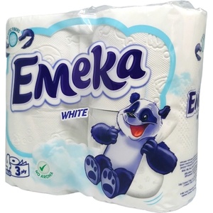  EMEKA тоалетна хартия, White, Без аромат, 4 броя