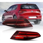  Диодни стопове за VW GOLF 7 (2014-2021) GTI / R look с бягащ мигач - червени