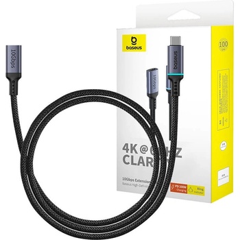 Baseus Удължителен кабел Baseus High Definition, USB-C мъжки към женски, 10Gbps, 1m, черен (B0063370C111-01)