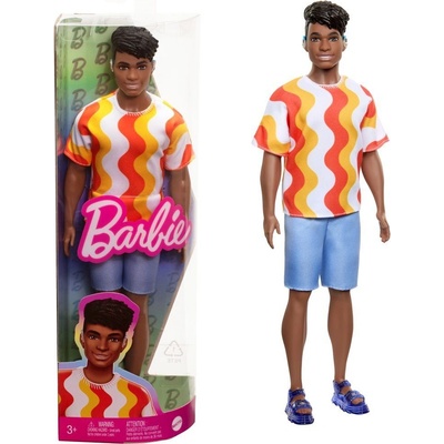 Mattel Barbie model Ken 220 v letním outfitu v sandálech HRH23