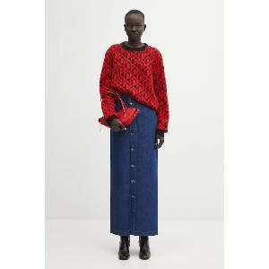 Fiorucci Дънкова пола Open Front Embroidered Maxi Denim (W02FPDSK387DN01DN11)