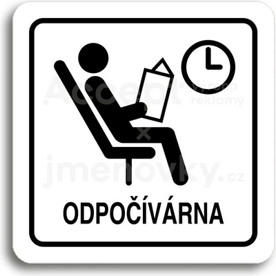 ACCEPT Piktogram odpočívárna II - bílá tabulka - černý tisk