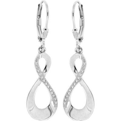 Zlatnictví U Kostela stříbrné náušnice s bílým zirkonem 458