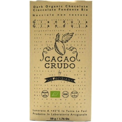 Cacao Crudo Raw Gianduja черен шоколад, 50гр