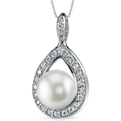 Eppi Stříbrný přívěsek s perlou a zirkony Anda P33794