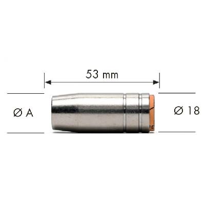 Газова дюза за телоподаващо 12 мм за МИГ/МАГ бренер mb15 ak конусна (708001346)