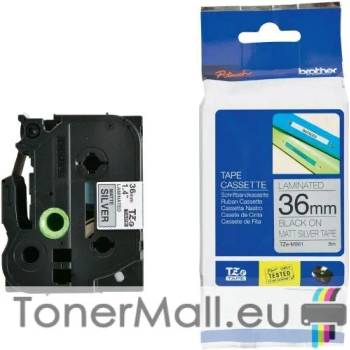 Image 1 of Brother Tape Black on Silver (Matt) Brother TZ-M961