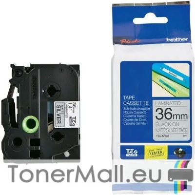 Brother Tape Black on Silver (Matt) Brother TZ-M961