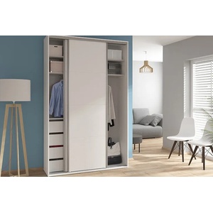 BRW Гардероб flex 150 / 45 / 240 см бял - тесен модел с плъзгащи врати (f57-szafa_zestaw_19-bi/bi)
